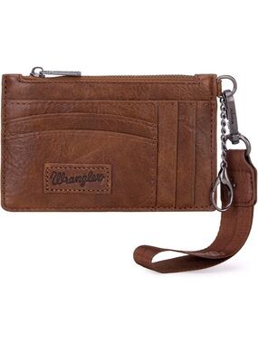 Wrangler Brown Leather Card Holder Wristlet